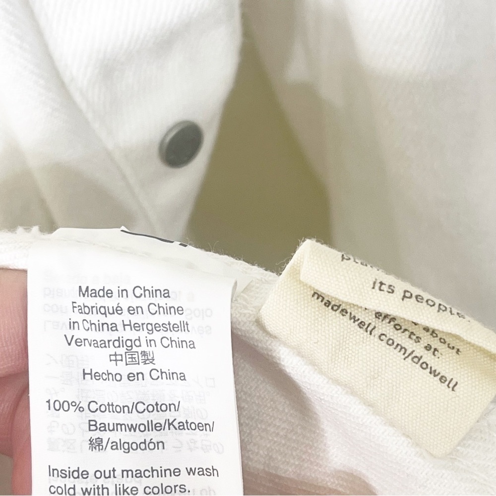 Madewell White Denim Puff-Sleeve Chore Jacket Size XS - Picture 6 of 7